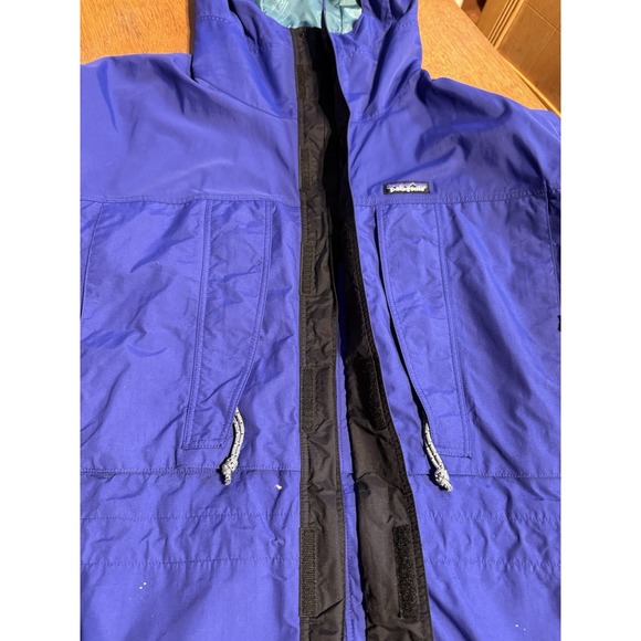 Vintage Patagonia Rainforest Storm Shell Jacket Blue Teal Mesh Lined Hooded L - Picture 5 of 14